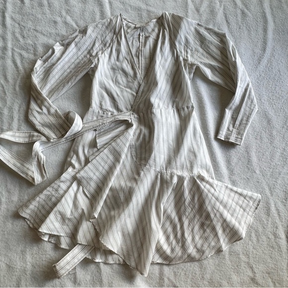 A.L.C. Enzo Puff-Sleeve Wrap Mini Dress Size 0 - Picture 5 of 12